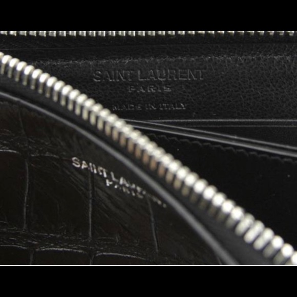 Item has been soldSaint Laurent YSL Leather Crocodile Embossed Card Case Wallet - Picture 5 of 7
